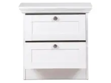 Nachttisch >Landsted< in Weiß - 50x50x35cm...