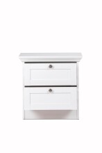 Nachttisch >Landsted< in Weiß - 50x50x35cm (BxHxT)