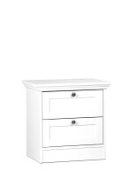 Nachttisch >Landsted< in Weiß - 50x50x35cm (BxHxT)