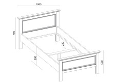 Bett >Landsted< in Weiß - 106,5x80x209cm (BxHxT)