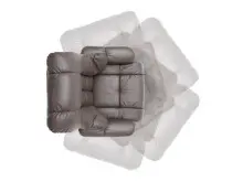 Relaxsessel >Carl I< mit Hocker, bis 130 kg belastbar, drehbarer Fernsehsessel mit Liegefunktion, Echtleder braun, Gestell Holz natur
