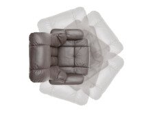 Relaxsessel >Carl I< mit Hocker, bis 130 kg belastbar, drehbarer Fernsehsessel mit Liegefunktion, Echtleder braun, Gestell Holz natur